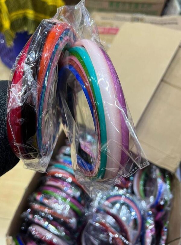 Multicolor Solid Fabric Hairband for Girls Set Of 12(Easily Adjustable) - Image 3