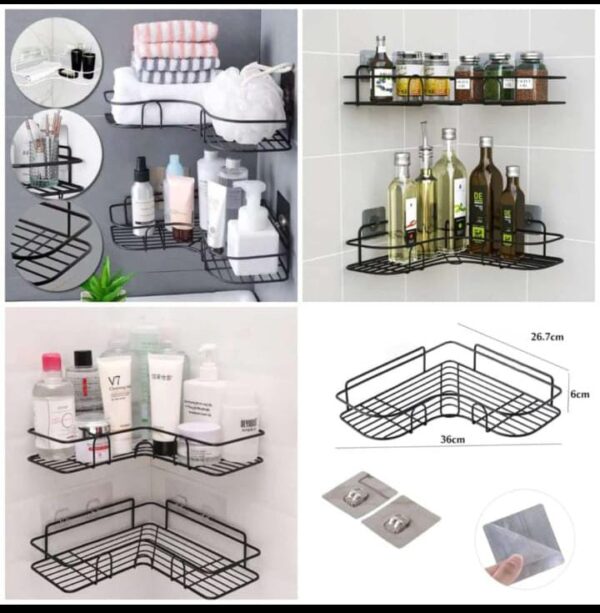 Self-Adhesive Wall Iron Corner Rack(Box Packing)