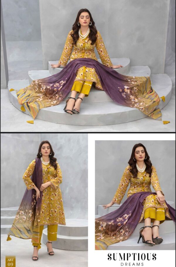 Floral Forest Luxury Digital Lawn Collection By Zara Meer (Un Stitched) 3 Piece, Vol 188, New Collection 2025: - Image 4
