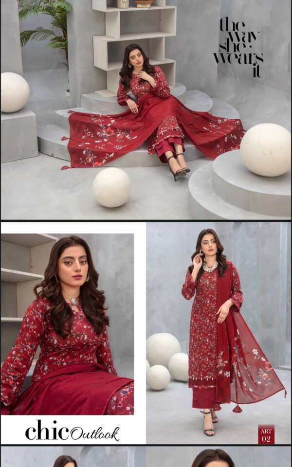 Floral Forest Luxury Digital Lawn Collection By Zara Meer (Un Stitched) 3 Piece, Vol 188, New Collection 2025: - Image 17