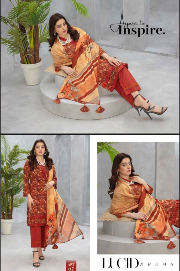 Floral Forest Luxury Digital Lawn Collection By Zara Meer (Un Stitched) 3 Piece, Vol 188, New Collection 2025: - Image 21