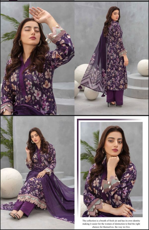 Floral Forest Luxury Digital Lawn Collection By Zara Meer (Un Stitched) 3 Piece, Vol 188, New Collection 2025: - Image 22