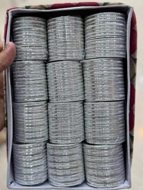 Kids Bangles Pack of 12 White Designer Glass Bangles(Kaanch Ki Chudiyan)(24 Bangles In Each Set):