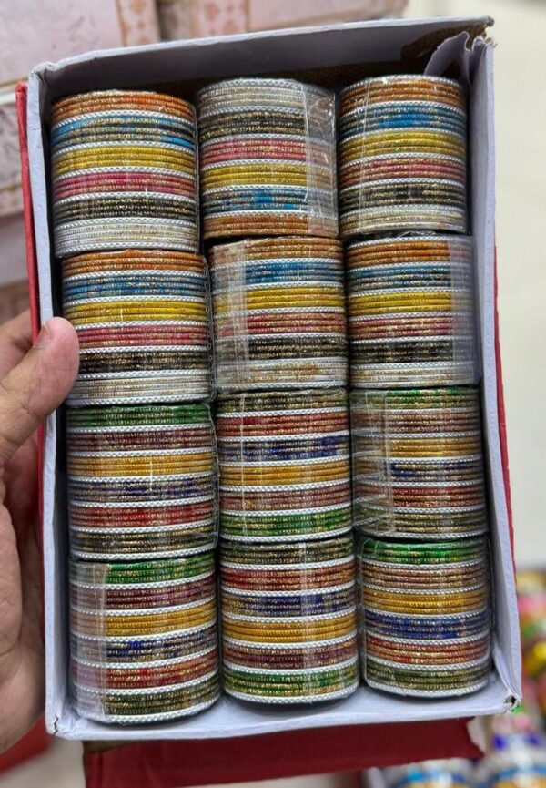 Kids Bangles Pack of 12 Multicolor Designer Glass Bangles(Kaanch Ki Chudiyan)(24 Bangles In Each Multi Color Set):