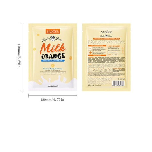 SADOER Milk and Orange Moisturizing and Nourishing Mask, Hydrating and Nourishing Mask. - Image 9