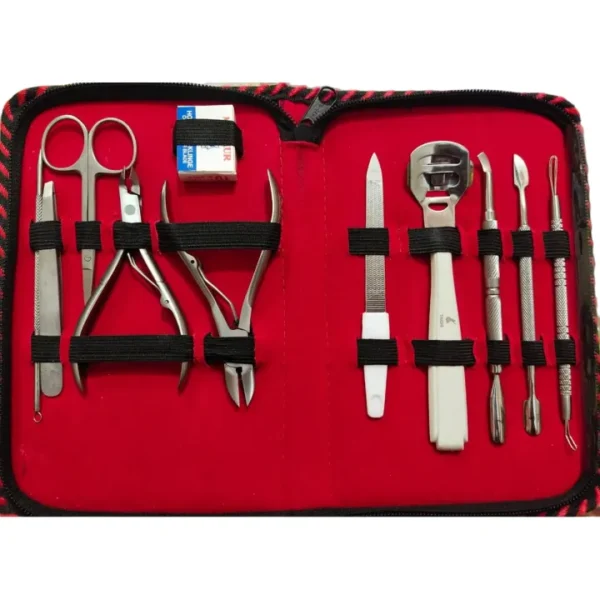 11 pcs set Manicure Pedicure kit, Portable Travel Hygiene Kit, Stainless Steel Nail Cutter Tool Set.