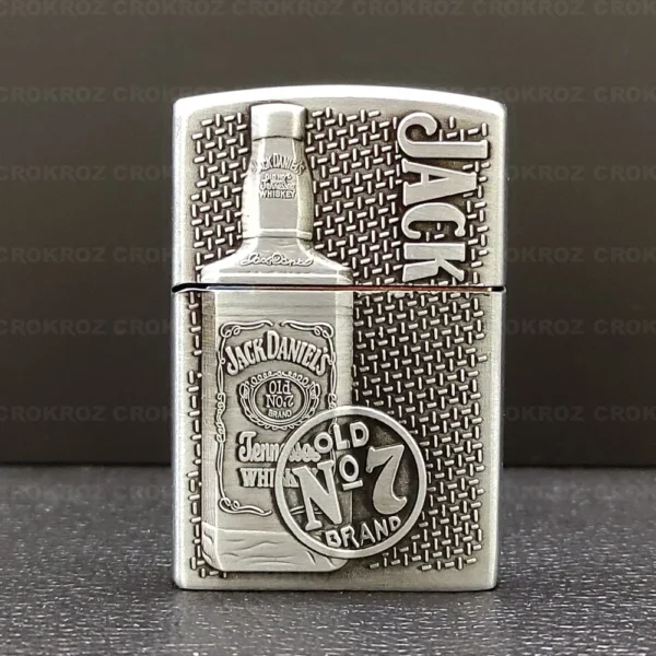 Creative butane inflatable windproof lighter straight to flame creative metal zinc alloy embossed turbine cigarette lighter - Image 2
