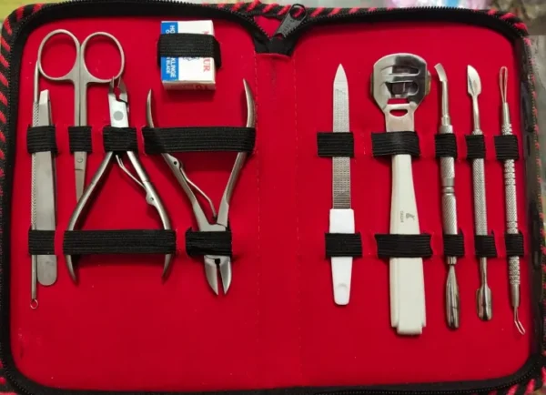 11 pcs set Manicure Pedicure kit, Portable Travel Hygiene Kit, Stainless Steel Nail Cutter Tool Set. - Image 2