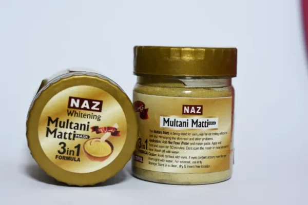 Multani Mitti 3-in-1 Powder, Organic Mud Face Pack with Husn e Yousuf, 150g, Cleansing, and Brightening Face Mask - Image 3
