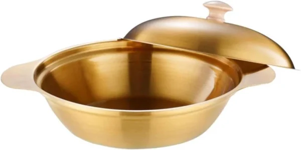 Golden Cooking Pot with Handle Stainless Steel (25-6) - Image 5