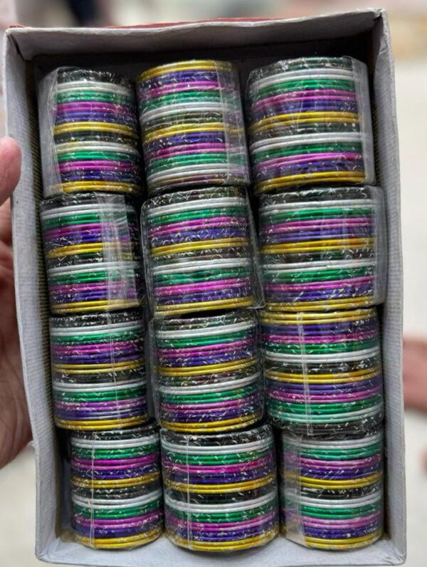 Kids Bangles Pack of 12 Multicolor Designer Glass Bangles(Kaanch Ki Chudiyan)(24 Bangles In Each Multi Color Set):
