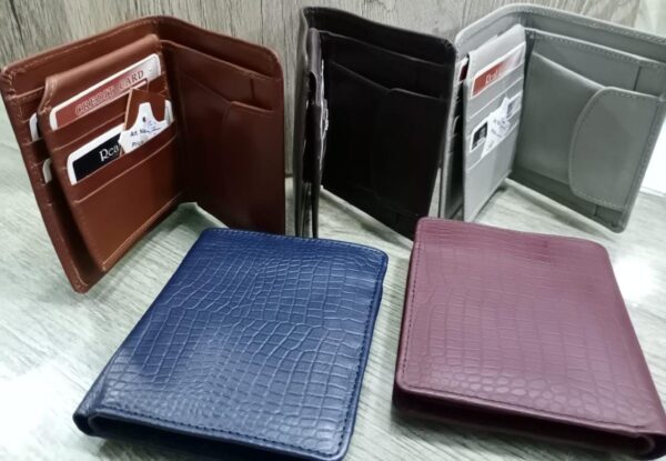 Double Sided Genuine Real Crocodile Belly Leather Bi-fold Men's Wallet