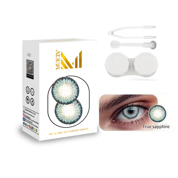 Muicin Mr & Mrs Party Colored Contact Lenses, Vibrant Eye Transformation (True Sapphire). - Image 2