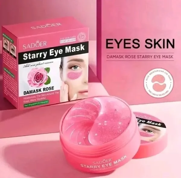 Under Eye Mask Starry Patches Dark Circle Wrinkles Collagen Skincare Pink - Image 6