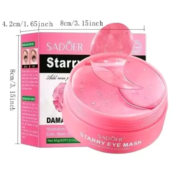 Under Eye Mask Starry Patches Dark Circle Wrinkles Collagen Skincare Pink - Image 2
