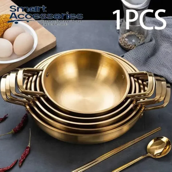 Gold Wok Cooking Pot Stainless Steel 18cm 25-9 - Image 5