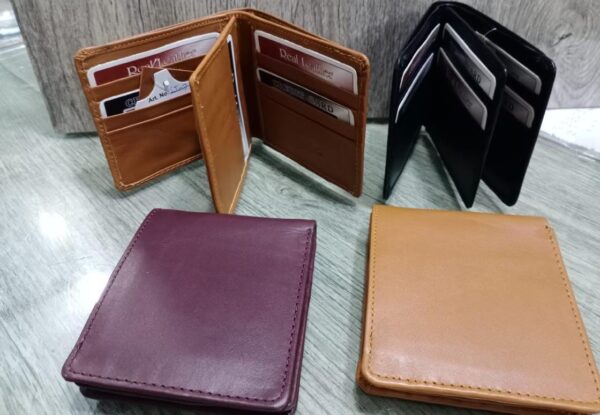 Pure Original Cow Leather Purse Card Cash Money Holder Slim Pocket Men's Wallet for Boys and Men