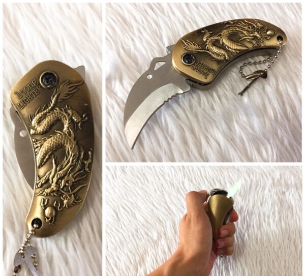 FANTASY DRAGON LIGHTER WITH KNIFE
