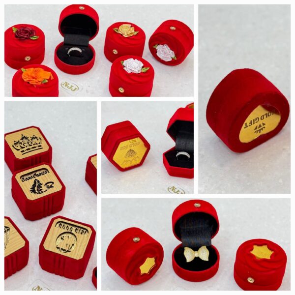 Red Velvet Fancy Ring box 12 pc