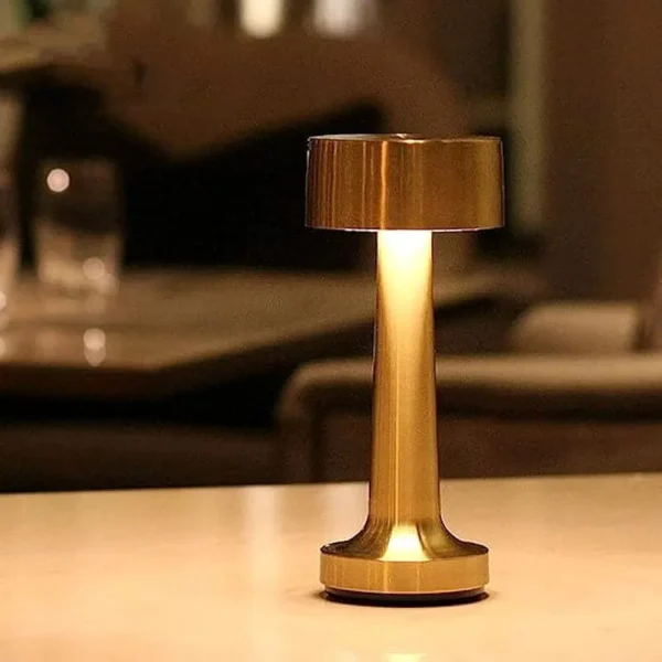 LED Table Lamp, Rechargeable Battery Electroplating Night Light for Bedroom, Living Room, Restaurant, Indoor, Outdoor And Camping.