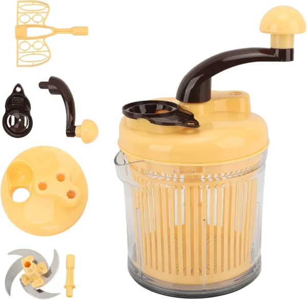 Food Chopper, Food Chopper Hand Held Vegetables Chopper with Container Hand Crank Food Processor.