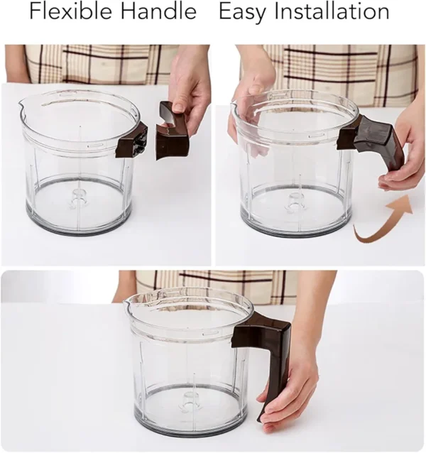 Food Chopper, Food Chopper Hand Held Vegetables Chopper with Container Hand Crank Food Processor. - Image 4
