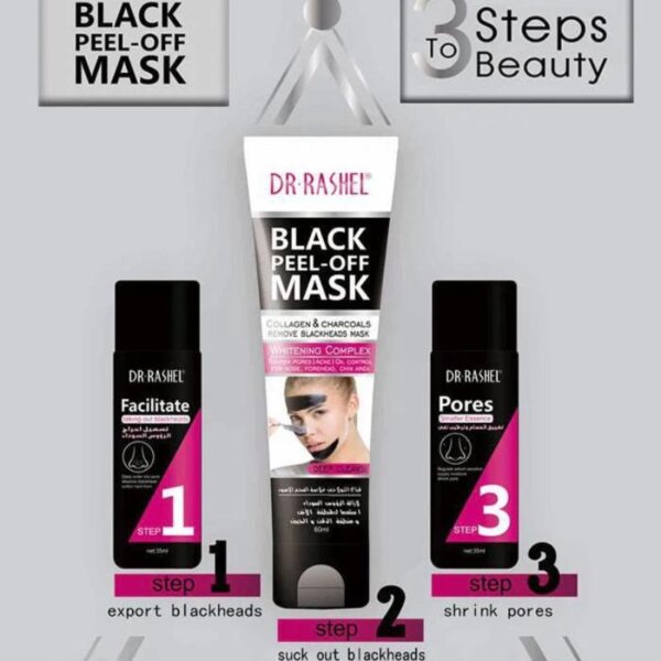 Dr.Rashel Black Peel-Off Mask Collagen & Charcoals Remove Blackheads Mask Set 100 ml. - Image 7