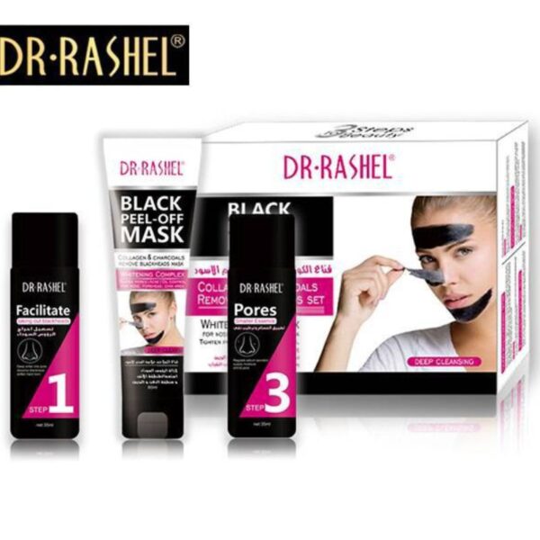 Dr.Rashel Black Peel-Off Mask Collagen & Charcoals Remove Blackheads Mask Set 100 ml. - Image 3