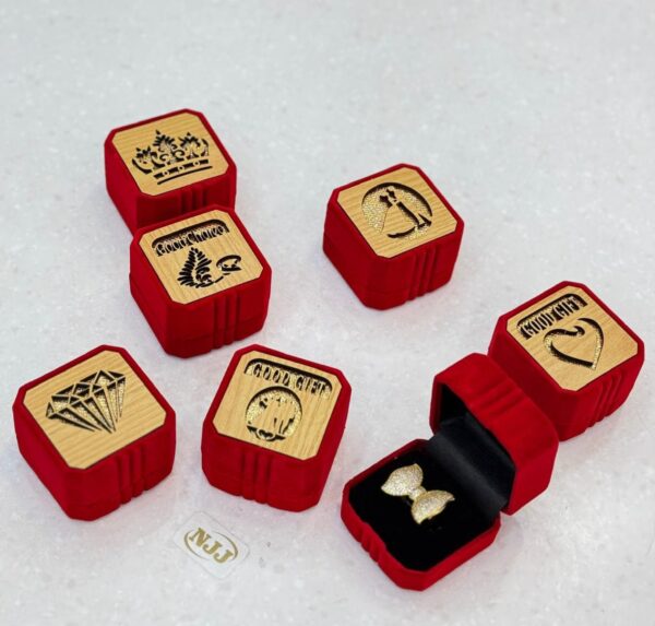 Red Velvet Fancy Ring box 12 pc - Image 5