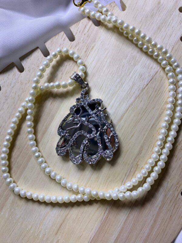 Casting Made Calligraphy Pendant With Mala Exclusive By Unique Fancy Jewellery Available In 8 Colors. - Image 2