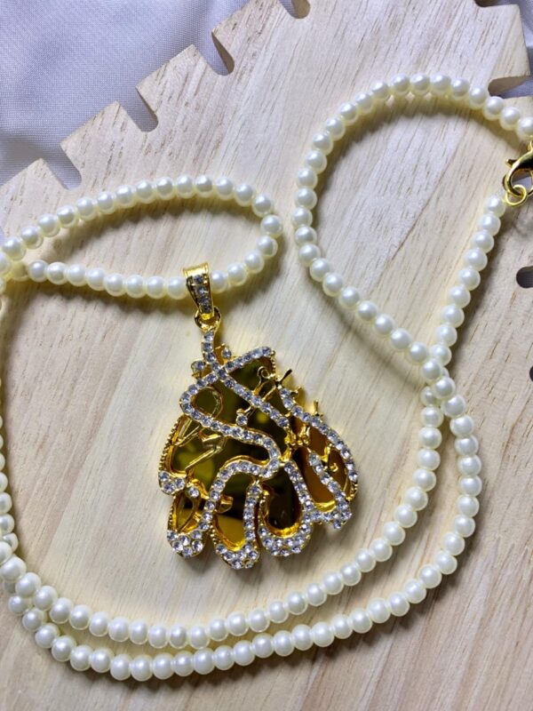 Casting Made Calligraphy Pendant With Mala Exclusive By Unique Fancy Jewellery Available In 8 Colors. - Image 4