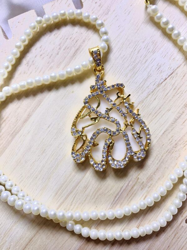 Casting Made Calligraphy Pendant With Mala Exclusive By Unique Fancy Jewellery Available In 8 Colors. - Image 6