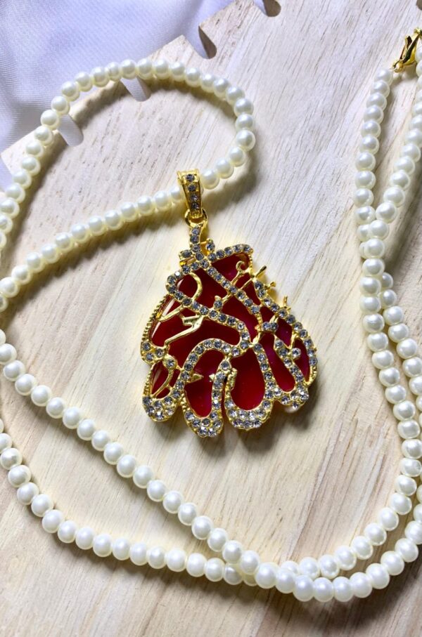 Casting Made Calligraphy Pendant With Mala Exclusive By Unique Fancy Jewellery Available In 8 Colors. - Image 8