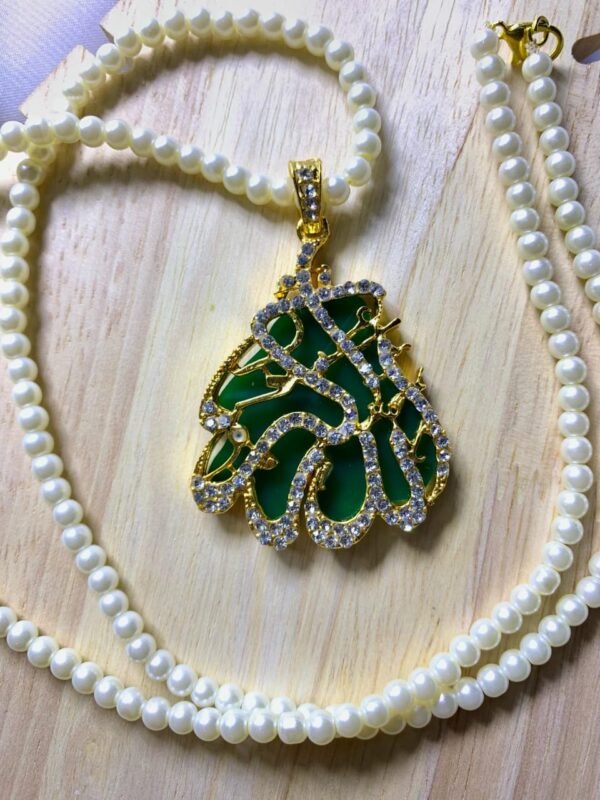 Casting Made Calligraphy Pendant With Mala Exclusive By Unique Fancy Jewellery Available In 8 Colors. - Image 7