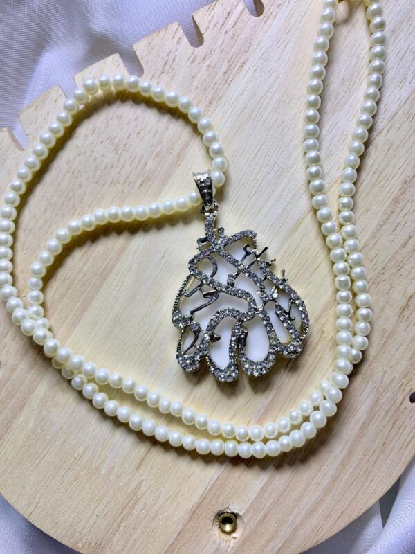 Casting Made Calligraphy Pendant With Mala Exclusive By Unique Fancy Jewellery Available In 8 Colors. - Image 9