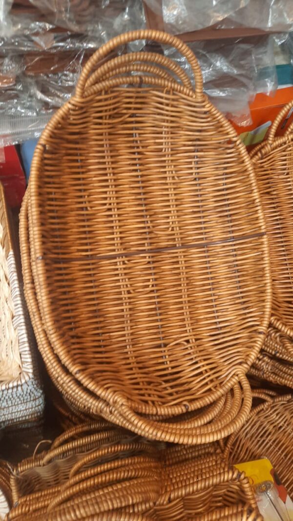 Hand Woven Oval Shape Basket, Bread, Fruit, Food Storage Basket, Home Decoration.