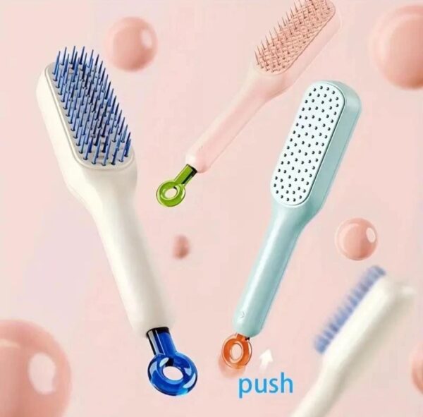Magic retractable comb, self-cleaning hair brush, massage, anti-static hair straightening comb - Image 5