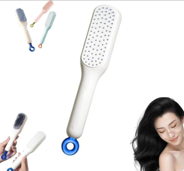 Magic retractable comb, self-cleaning hair brush, massage, anti-static hair straightening comb - Image 4