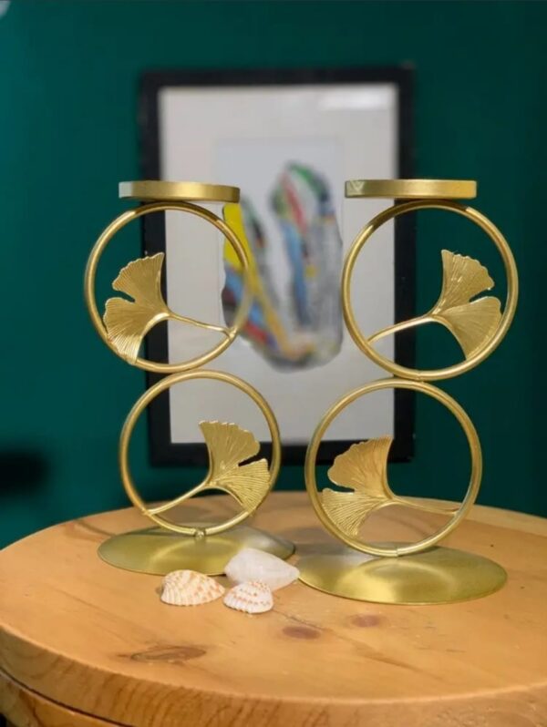 Candle Holder Metal Plant Leaves Shape Candlesticks for Party Wedding Decorations