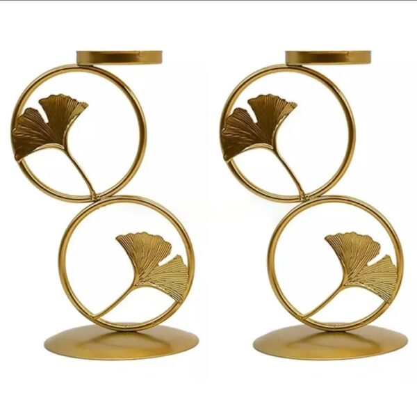 Candle Holder Metal Plant Leaves Shape Candlesticks for Party Wedding Decorations - Image 4