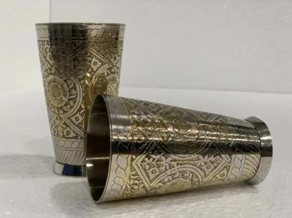 Handcrafted Brass Lassi Glass Tumbler Brass Lassi Glass