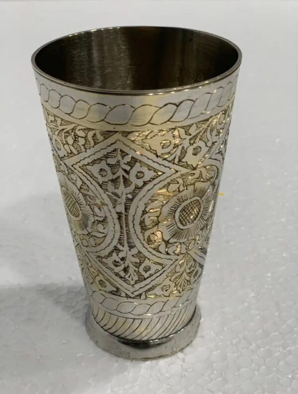 Handcrafted Brass Lassi Glass Tumbler Brass Lassi Glass - Image 2