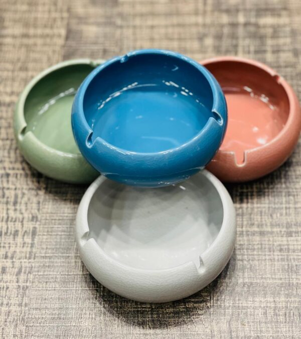 Round Ceramic Ashtray, Windproof Large Ash Tray, Living Room, Office Household Ashtrays Without Cover.