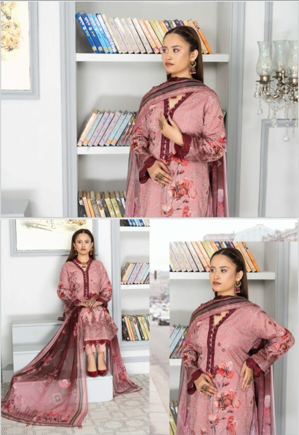 GUL DOZY AMINA BY M RIAZ ARTS VOL 474 UNSTITCHED 3PC LAWN SUIT NEW COLLECTON 2025 - Image 2