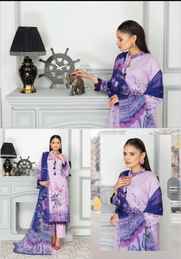 GUL DOZY AMINA BY M RIAZ ARTS VOL 474 UNSTITCHED 3PC LAWN SUIT NEW COLLECTON 2025 - Image 7