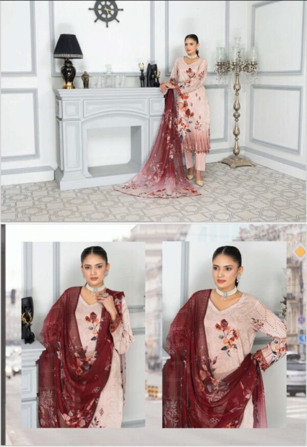 GUL DOZY AMINA BY M RIAZ ARTS VOL 474 UNSTITCHED 3PC LAWN SUIT NEW COLLECTON 2025 - Image 10