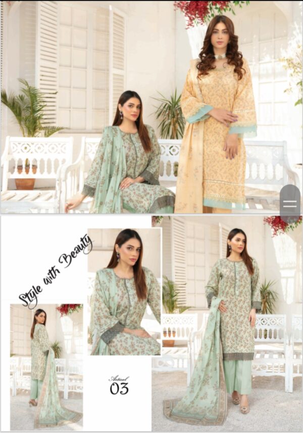 CHASHNI BY BME VOL 1361 UNSTITCHED LAWN 3 PC SUIT NEW COLLECTION 2025 - Image 7