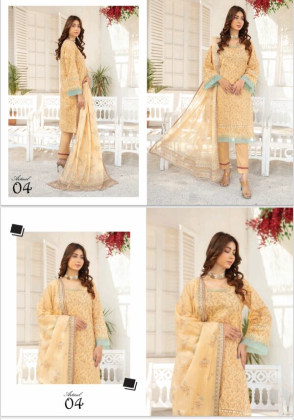 CHASHNI BY BME VOL 1361 UNSTITCHED LAWN 3 PC SUIT NEW COLLECTION 2025 - Image 8