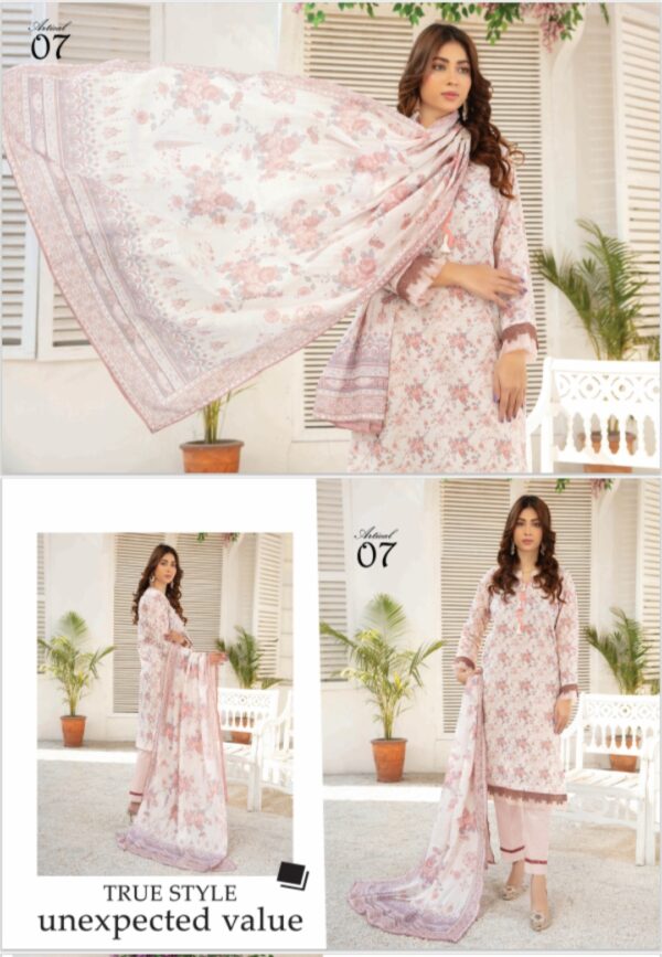CHASHNI BY BME VOL 1361 UNSTITCHED LAWN 3 PC SUIT NEW COLLECTION 2025 - Image 5