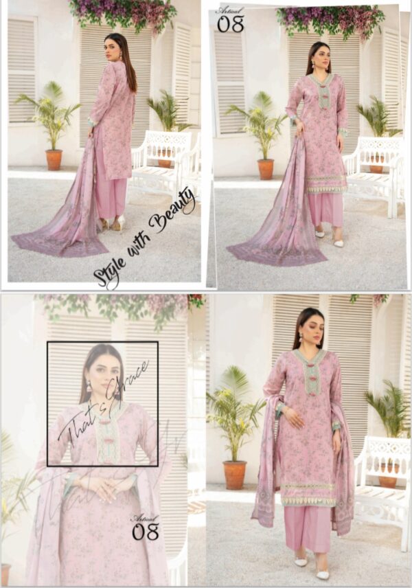 CHASHNI BY BME VOL 1361 UNSTITCHED LAWN 3 PC SUIT NEW COLLECTION 2025 - Image 11